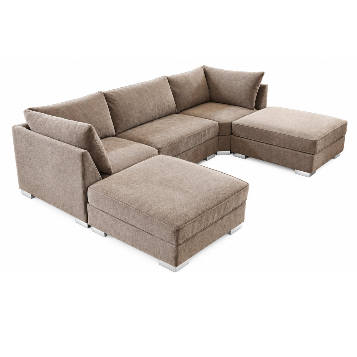 The Wentworth U-shaped Modular Corner Sofa With Deep Seat | 5 Seat | Beige