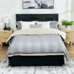 Double Bed Frame With Storage And Adjustable Velvet Headboard | Black