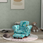2 Piece Kids Sofa Set With Dinosaur Design, For Nursery | Blue