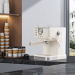 Living and Home Retro Coffee Espresso Machine With Latte Milk Frother