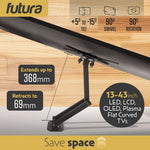 Universal Tv Wall Bracket Mount For 13-43 Inch Tvs, Tilt, Swivel & 90 Rotation, Vesa 75x75mm To 200x200mm, 20kg Max Load