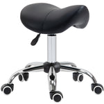 Pu Leather Saddle Stool W/ Moulded Padded Seat Adjustable | One Size | Black