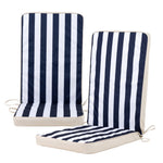 Outdoor High Back Seat Cushion Set Of 2 Deck Stripe