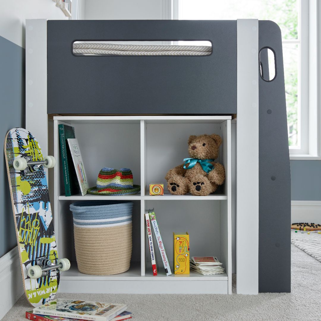 Lacy Storage Mid Sleeper Bed | Single | Grey