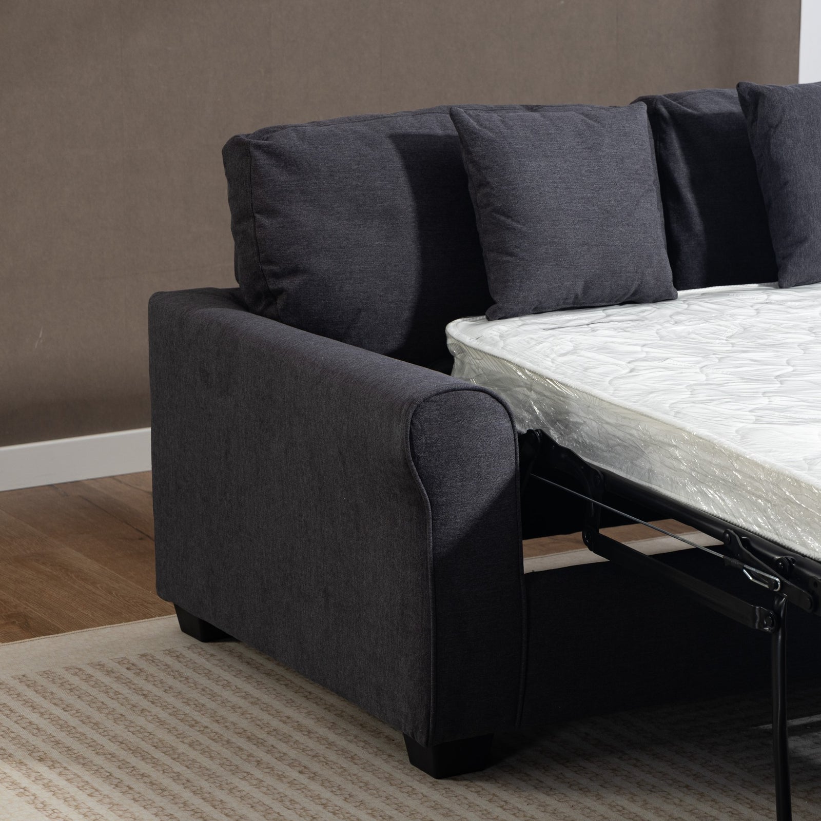 Lewiston Fabric Pull Out Sofabed | Charcoal Grey