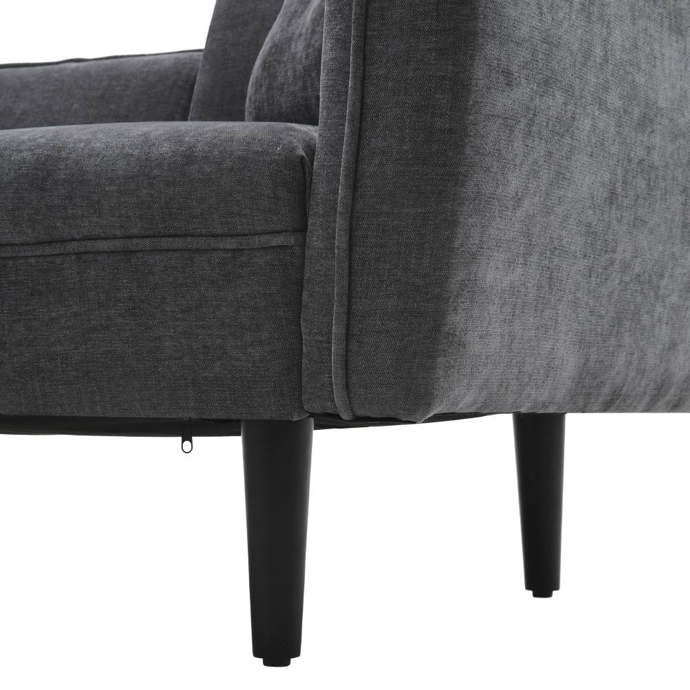 Linen Chaise Lounge With Tray Table