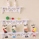 Set Of 3 Wooden Shelves Storage Display Rack Wall-mounted White