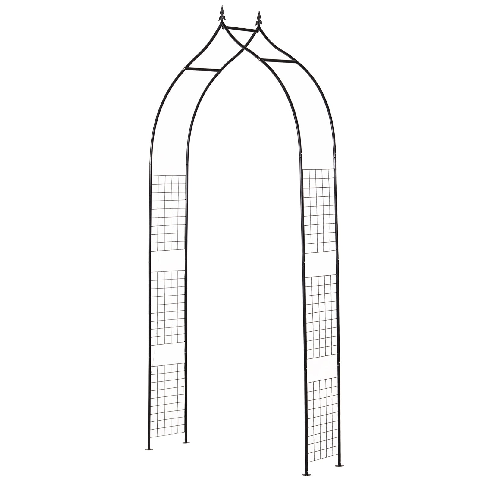 Vintage Style Steel Garden Arbor & Trellis Arch, 2.5h M