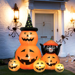 Pumpkin And Cat With Led Lights, Halloween Inflatables Decoration