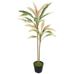 HOMCOM 90 Cm Artificial Cordyline Tree In Moss Effect Pot, Yellow