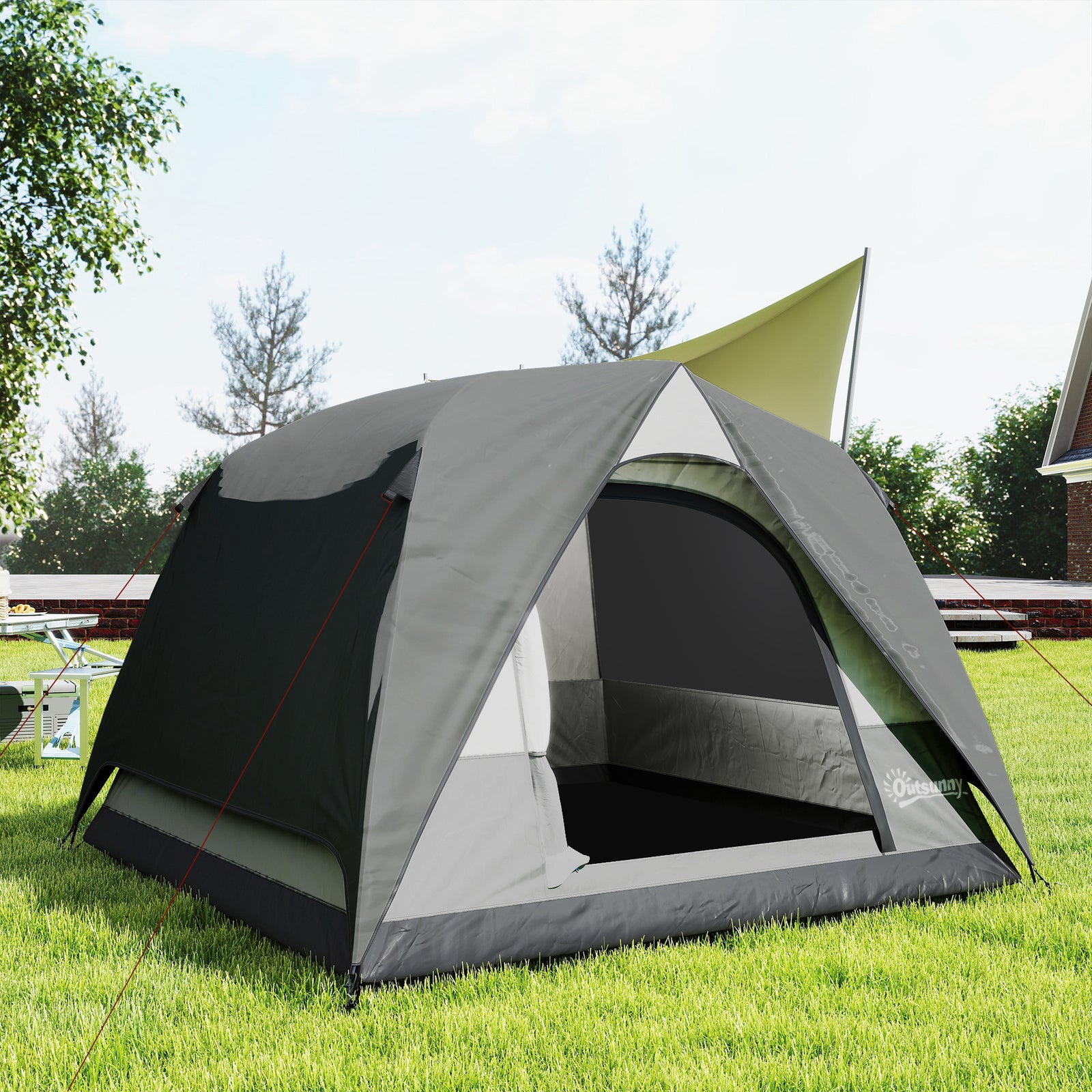 3-4 Person Camping Tent, Waterproof Tent | Dark Grey