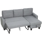 Fold-out Convertible Sofa Bed With Removable Covers | Grey