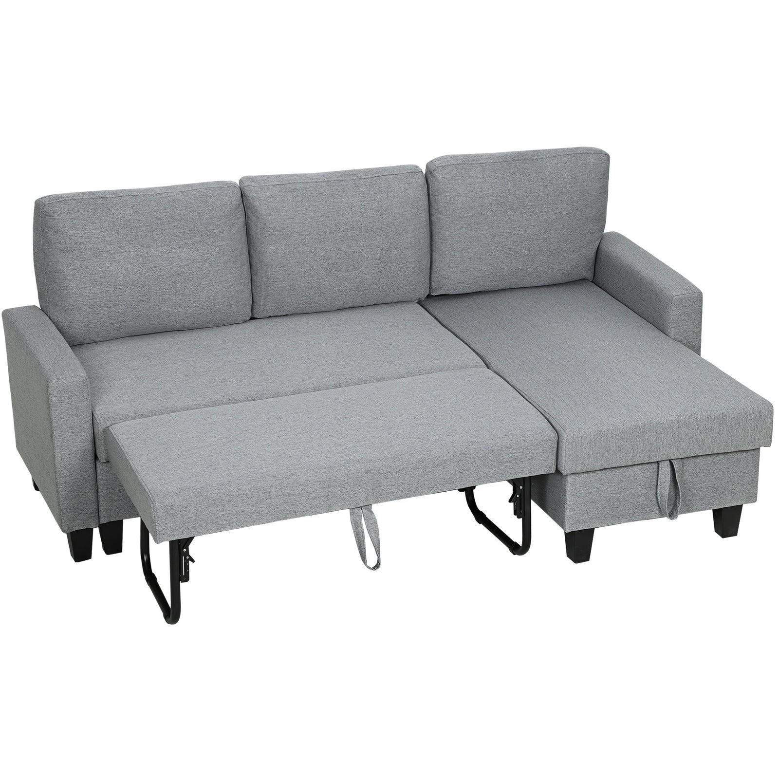 Fold-out Convertible Sofa Bed With Removable Covers | Grey