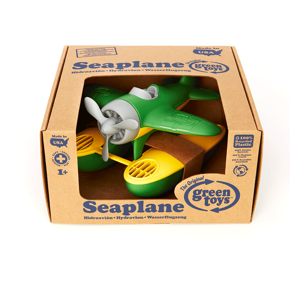 Green Seaplane Toy, Made From 100% Recycled Plastic