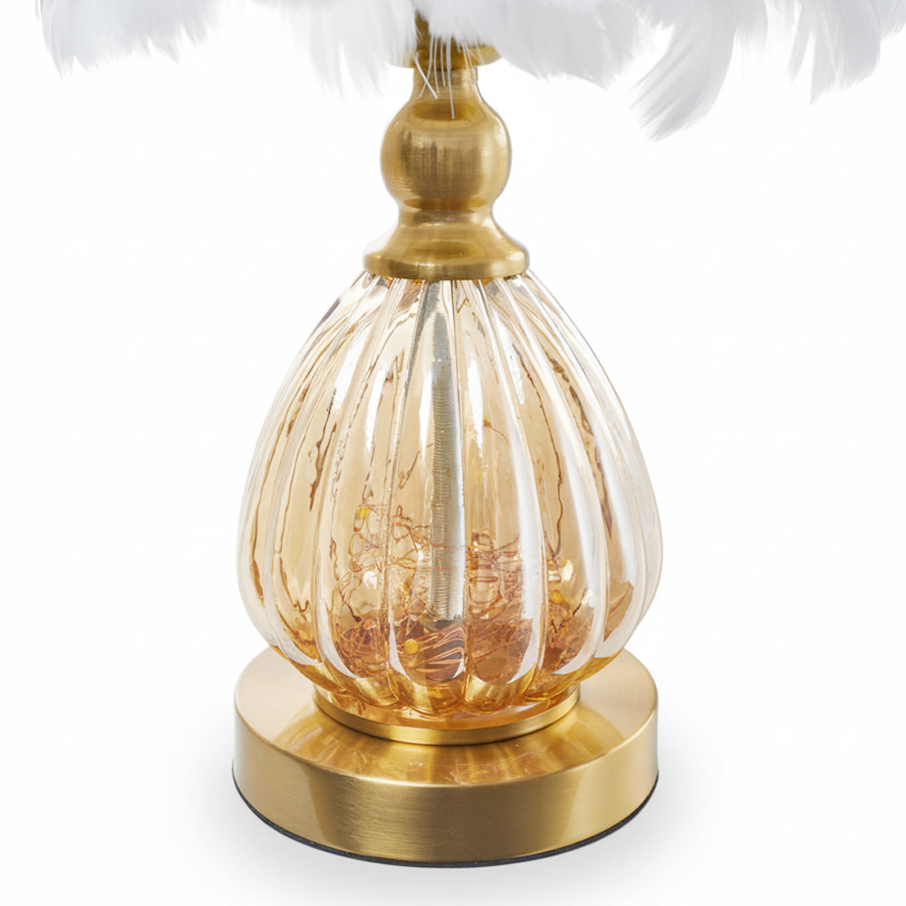 Breeins Glass & Iron Table Lamp With 12w Bulb