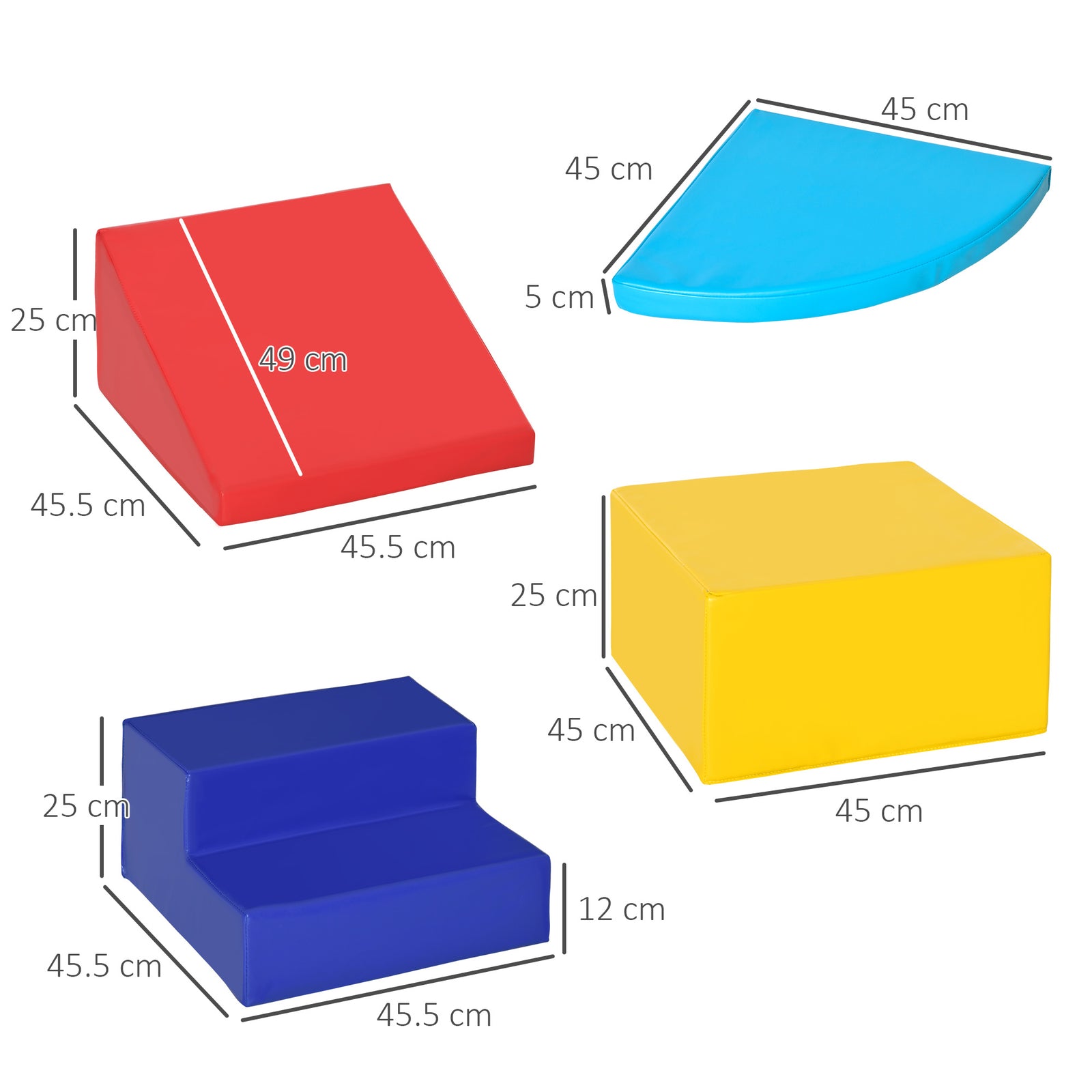 4-piece Soft Play Set Climb And Crawl Foam Activity Toys | Red