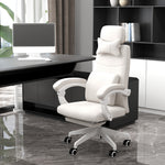 Home Office Swivel Chair W/ Footrest | White