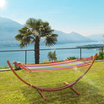 Outdoor Hammock With Stand, Arc Wooden Frame Safe Rope