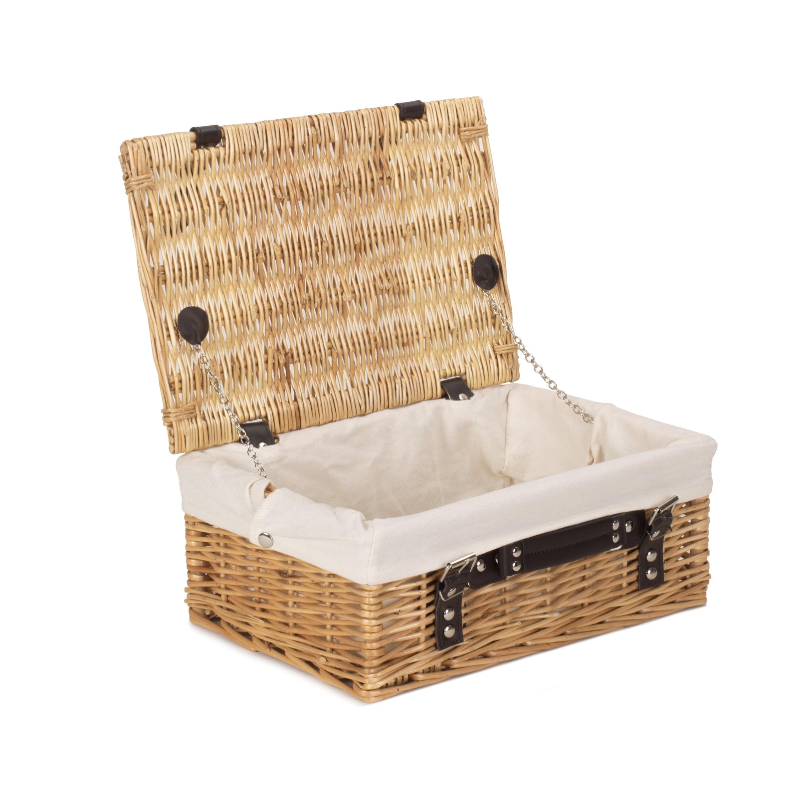 Wicker 36cm Picnic Basket | White