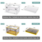 Set Of 3 Visual Folding Storage Boxes With Wheels For Home Organizer