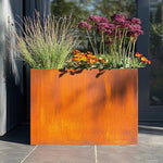 Long Corten Steel Long Tall Trough Metal Planter - Pre Rusted | 90cm x 30cm x 60cm | Brown
