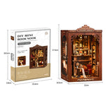 Book Nook Kit For Adults Wooden Miniature Bookstore With Led Walnut
