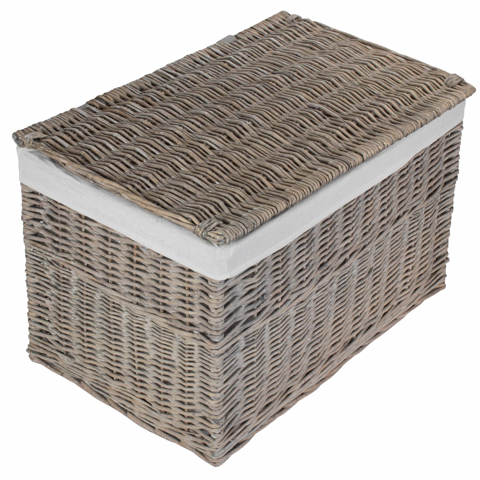 Wicker Grey Wash Finish Storage Basket | Extra Large | Gray