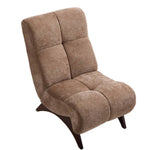 Modern Upholstered Accent Chair High Back Lounge Chair Padded Chenille Armchair With Wooden Legs | Brown