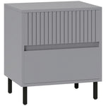 Bedside Table With 2 Drawers And Steel Legs For Bedroom | One Size
