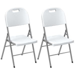 Folding Chair With Steel Frame, Garden Chair Set | Set of 2 | White