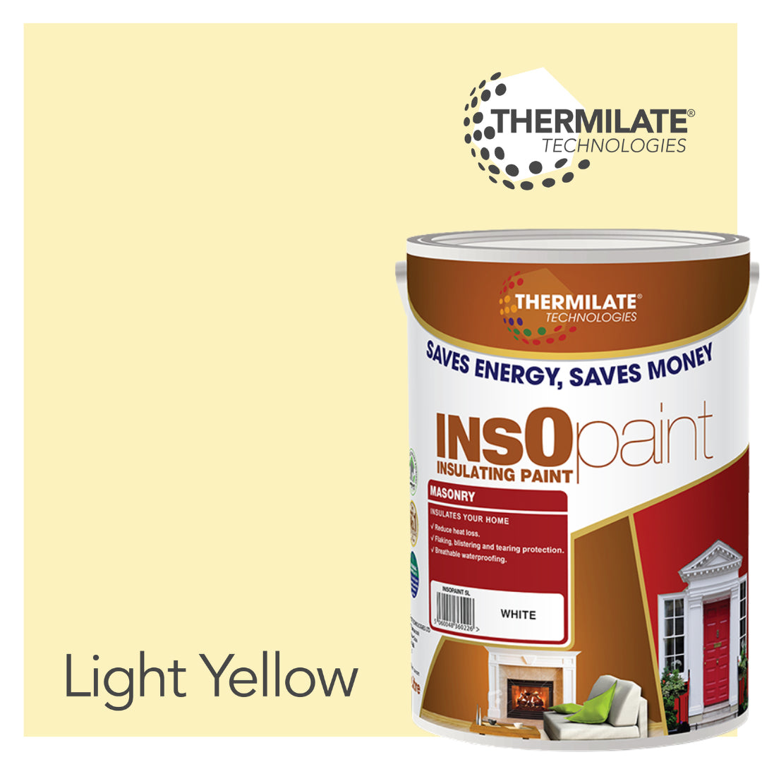 Insopaint Exterior Masonry Paint - Heat Reflecting, Insulating & Weatherproof Exterior Wall Protection | 5l | Light Yellow