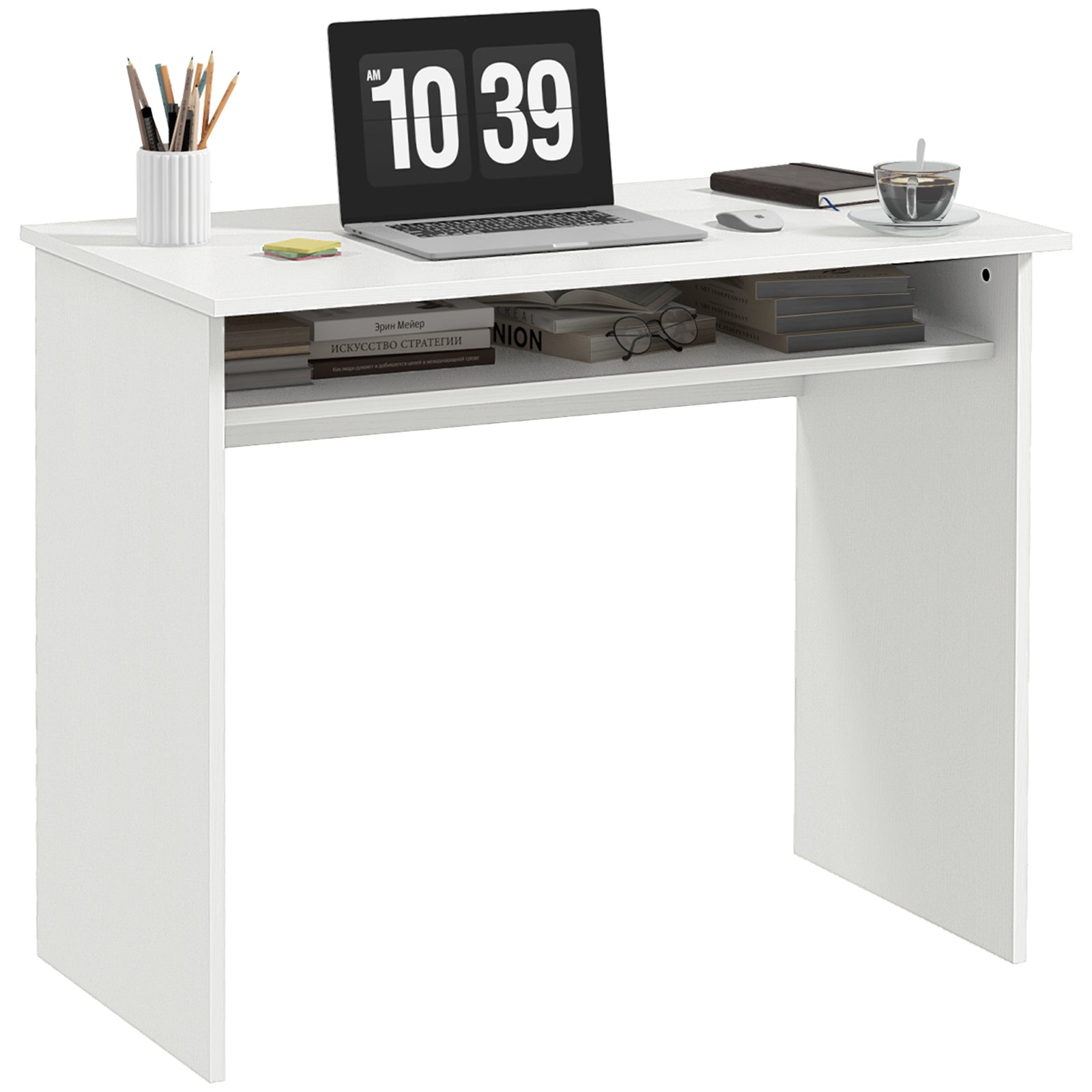 Writing Computer Desk Workstation Pb Home Office Table | Antique White