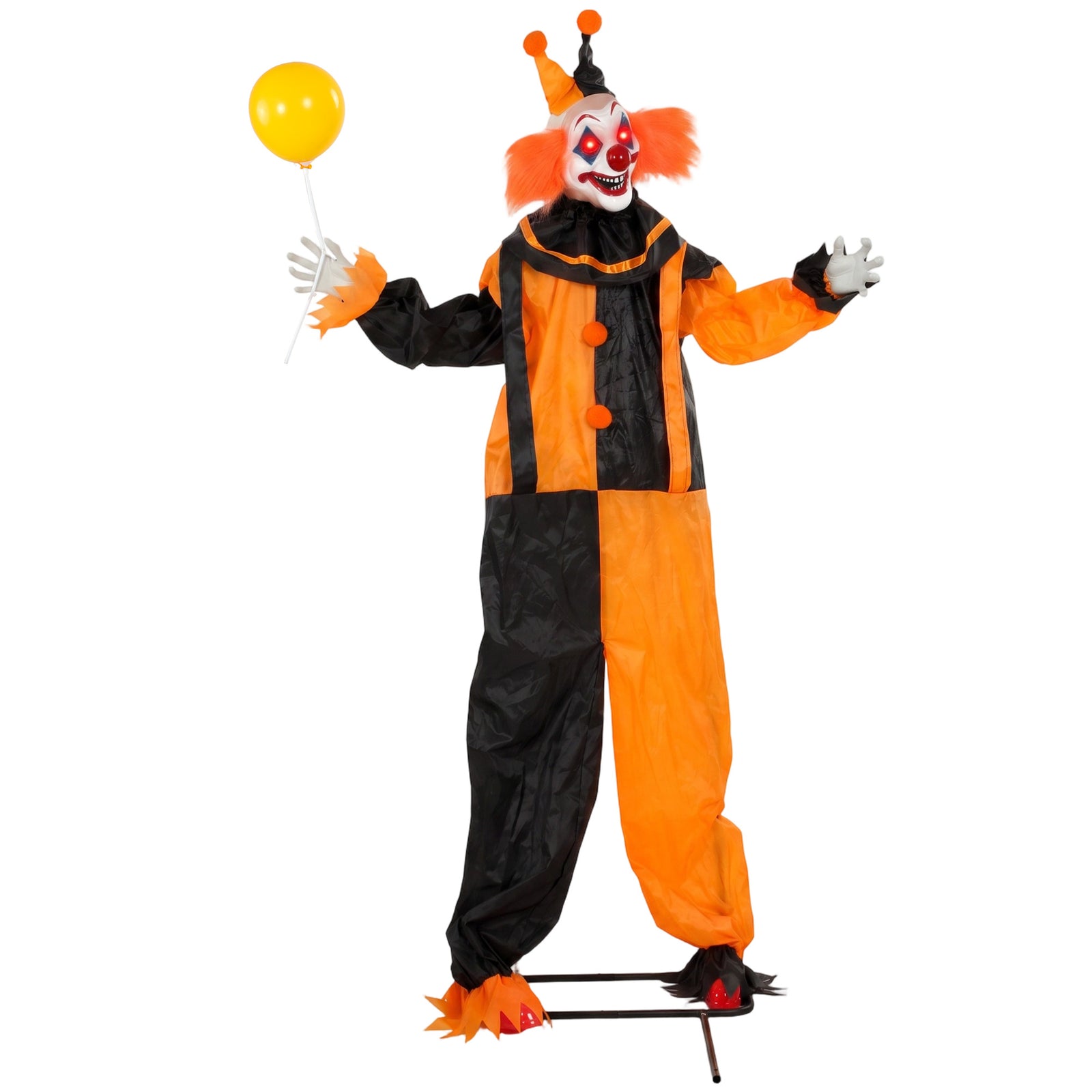 HOMCOM 190 Cm Life Size Animated Clown Halloween Decorations Outdoor Indoor