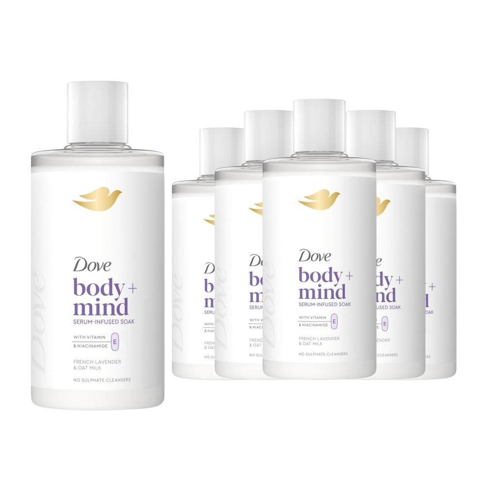 Body + Mind Bath Soak, French Lavender & Oat Milk, 400ml | Set-of-6