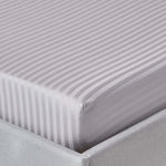 Egyptian Cotton Satin Stripe Fitted Sheet 330 Tc | Single | Grey