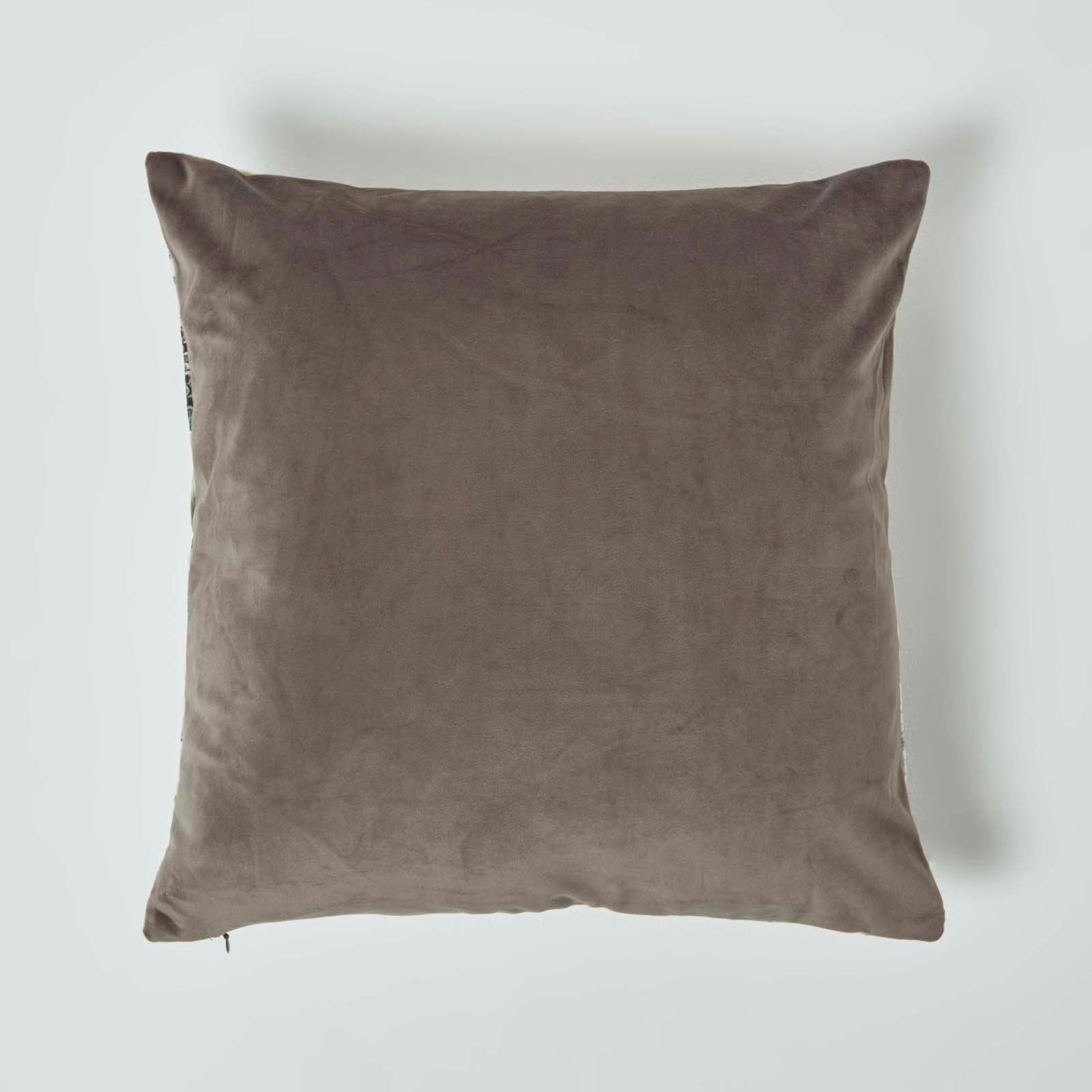 Floral Butterfly Garden Velvet Filled Cushion | 45cm x 45cm | Pink & Grey