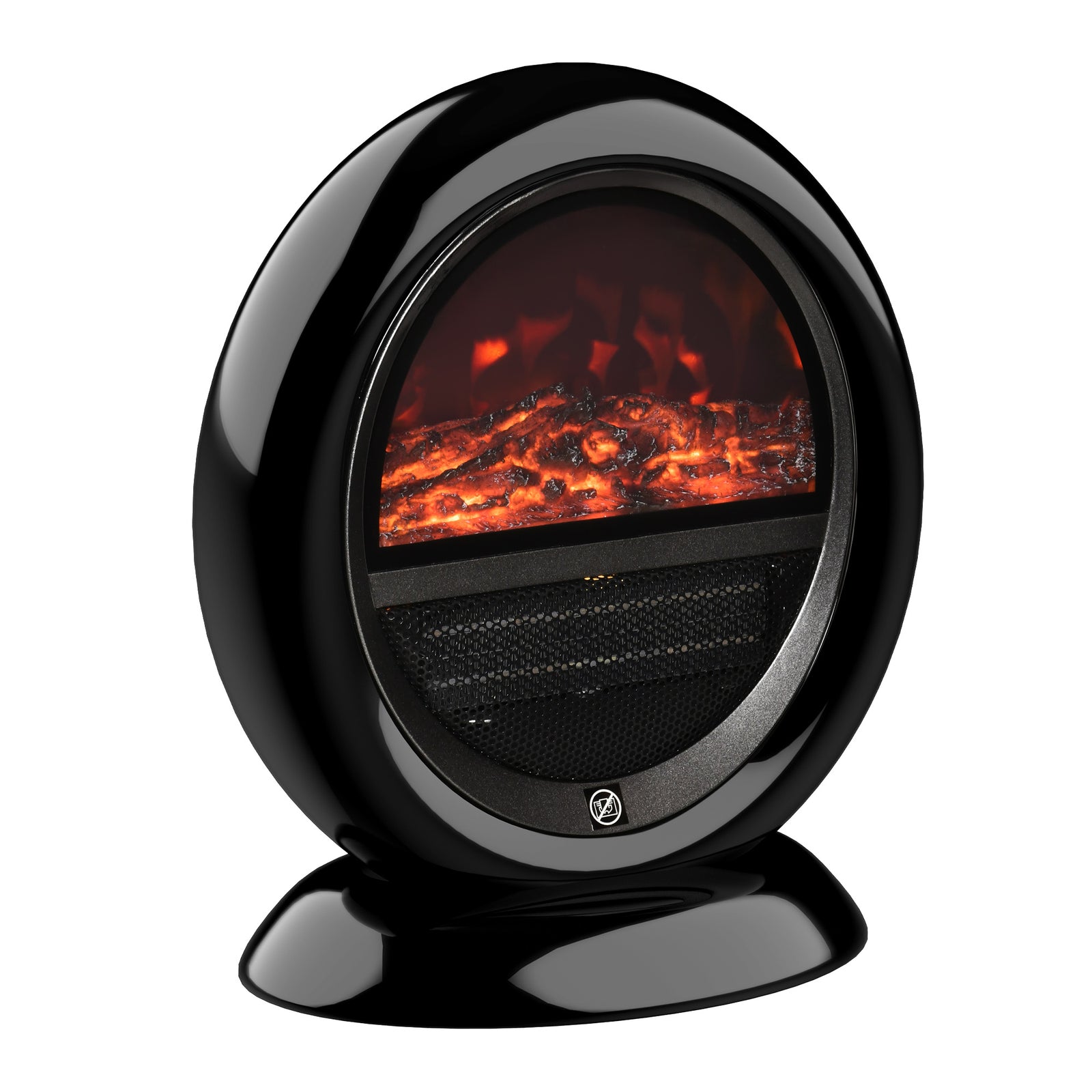 Table Top Electric Fireplace Heater With Led Flame Rotatable | One Size | Black