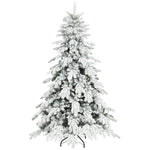 Christmas Tree With Flocked Realistic Tips, Hinged Xmas Tree | 6ft | Green
