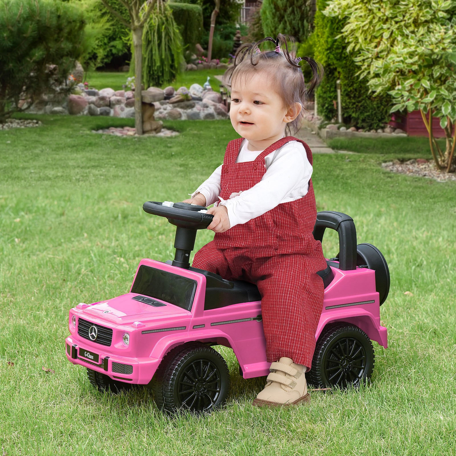 Benz G350 Kids Ride On Sliding Car W/ Under Seat Storage No Power | Pink