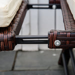 2 In 1 Rattan Folding Daybed Sofa Garden Chaise Lounger | Brown