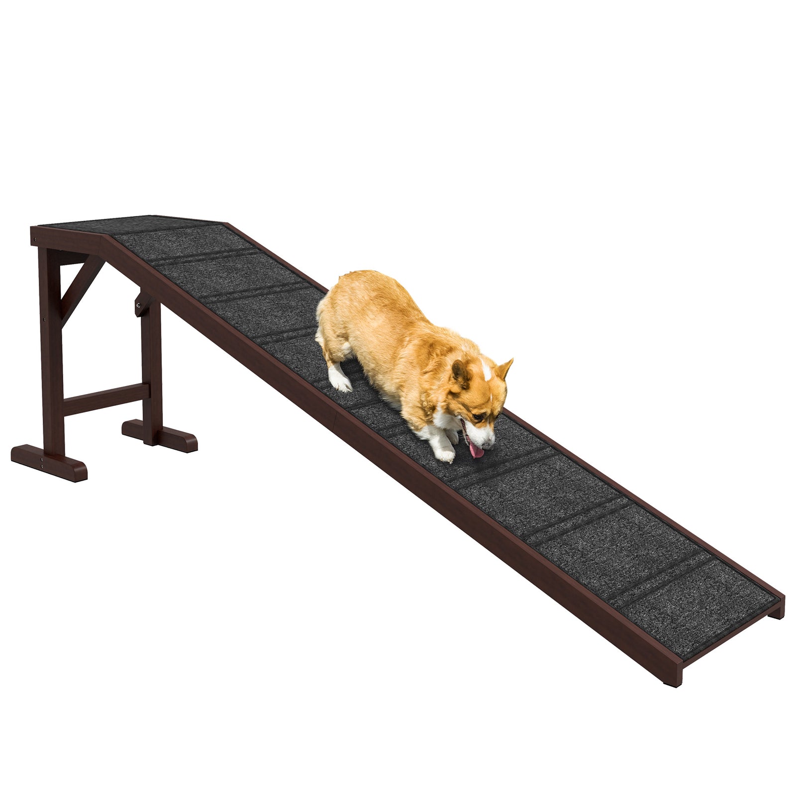 Pawhut Pet Ramp For Dogs Cats W/ Non-slip Carpet For Bed Sofa, 188x40.5x63.5cm