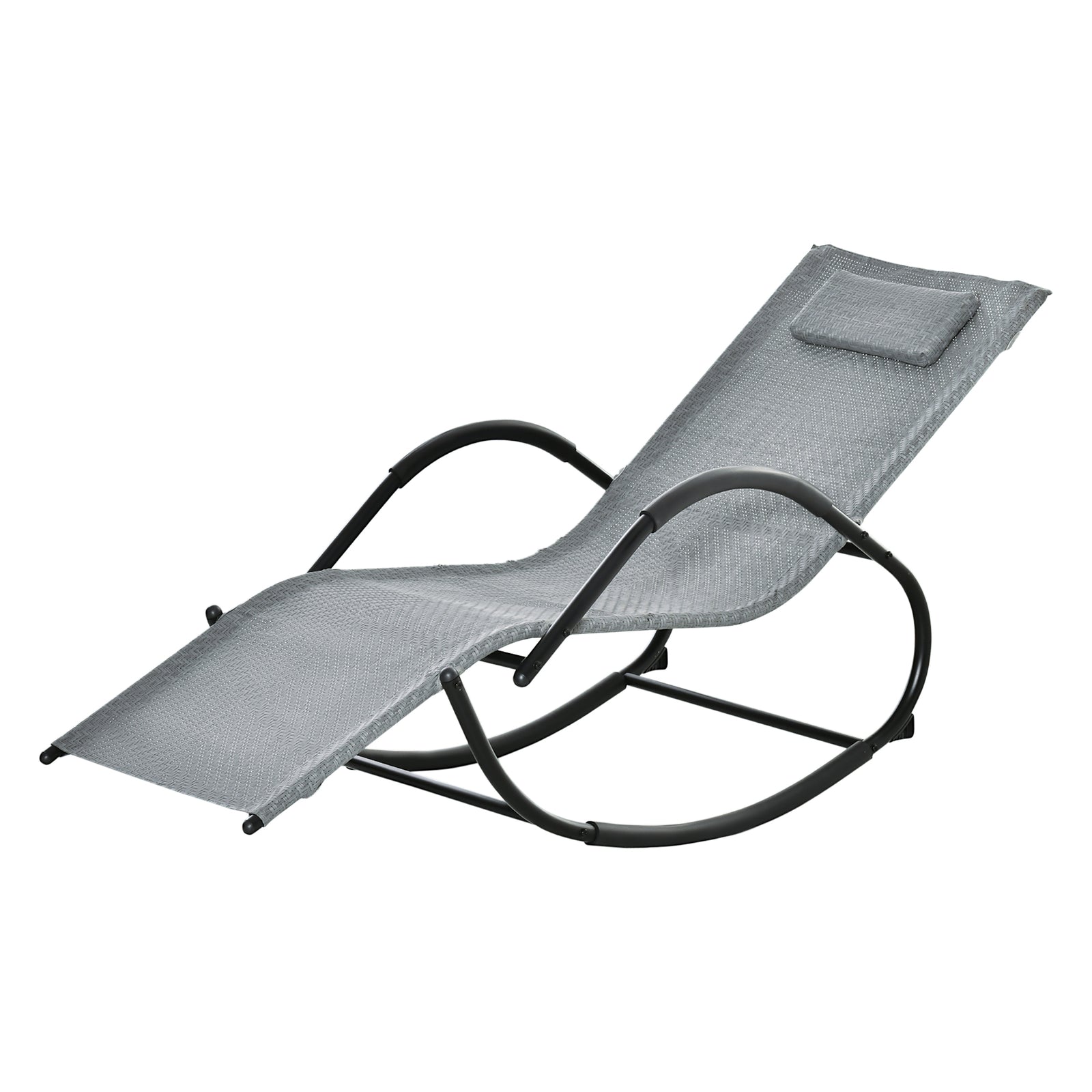 Zero Gravity Rocking Lounge Chair With Pillow | Grey