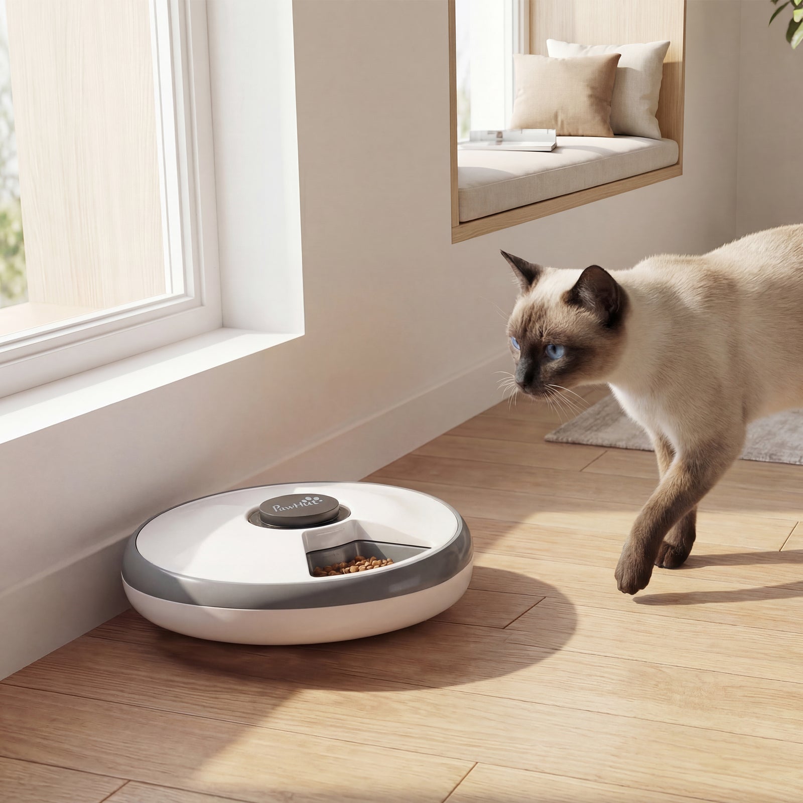 PawHut Automatic Cat Feeder Programmable Timer For 6 Meals