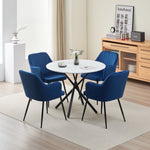 Elegant Seattle Dining Table Set With 4 Velvet Charlotte Chairs | Blue