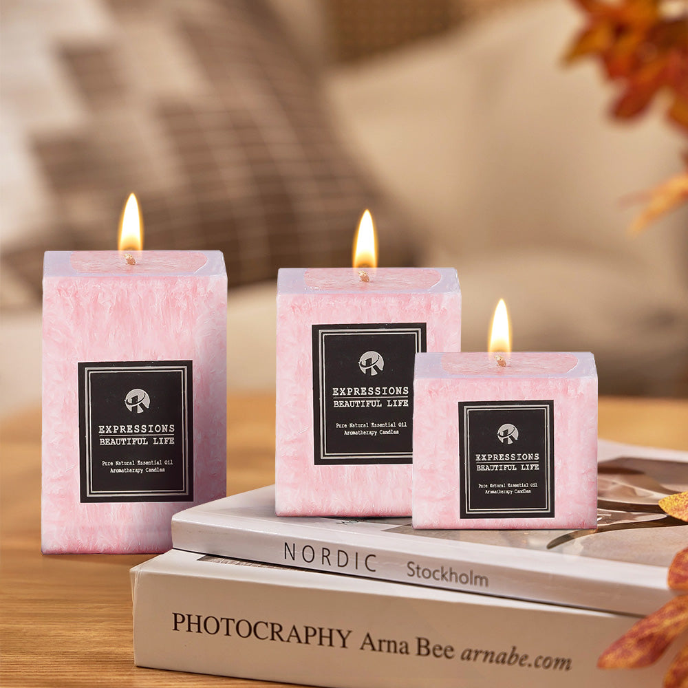3pcs Scented Candle Rose-scented Candle Set