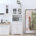 Tall Kitchen Cupboard With Glass Doors, Shelves