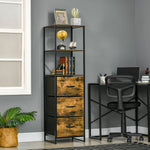 Industrial Storage Cabinet With 2 Shelves 3 Fabric Drawers
