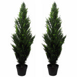 120cm Pair Of Artificial Cedar Cypress Topiary Uv Resistant