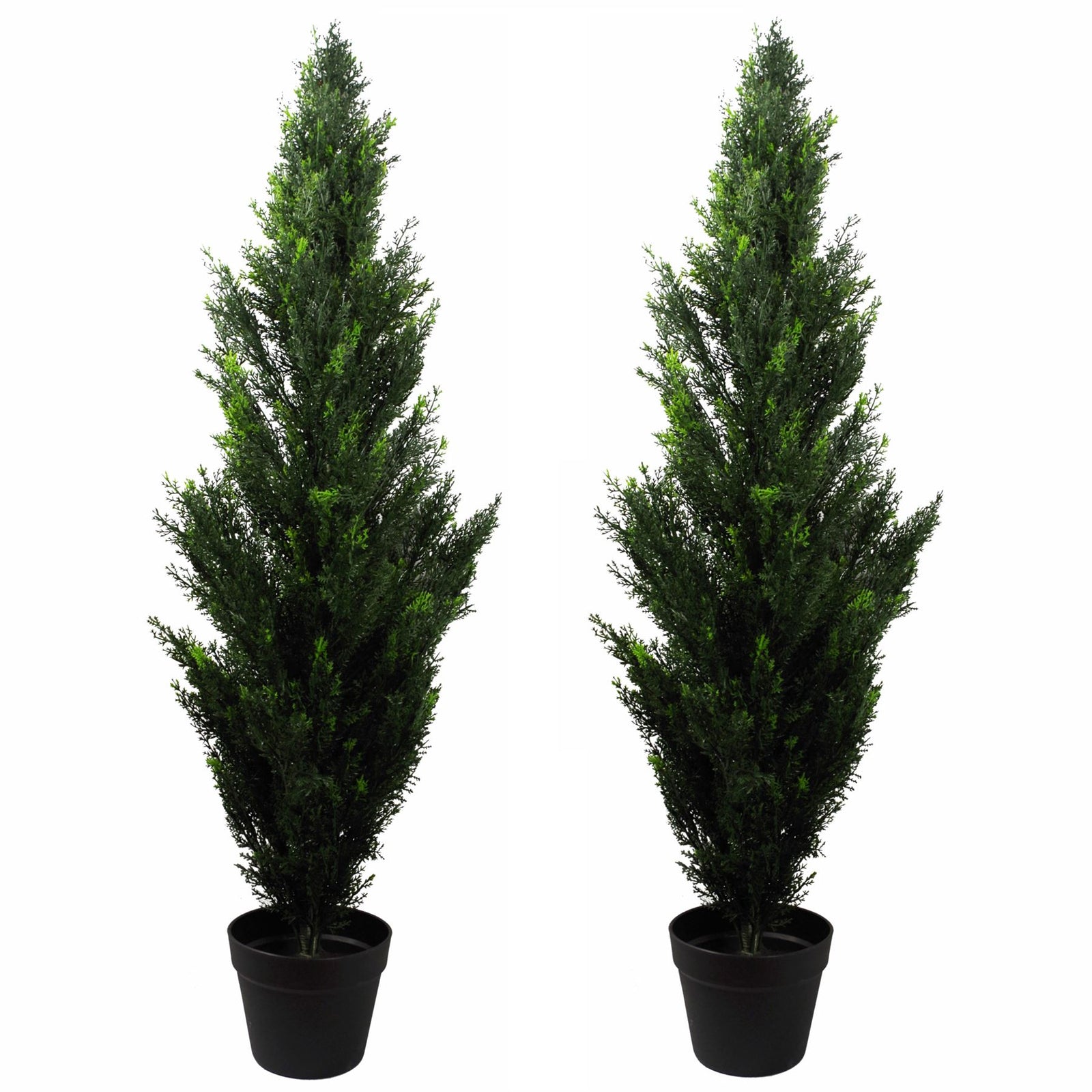 120cm Pair Of Artificial Cedar Cypress Topiary Uv Resistant