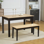 Wood Dining Bench Wooden Bench For 2 People, Black